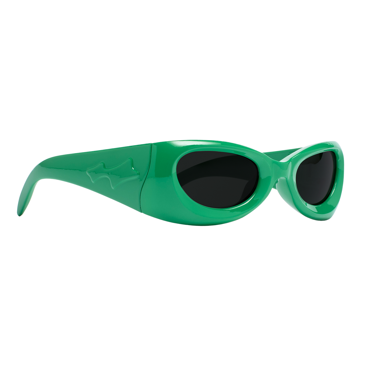 Green sunglasses with black lenses
